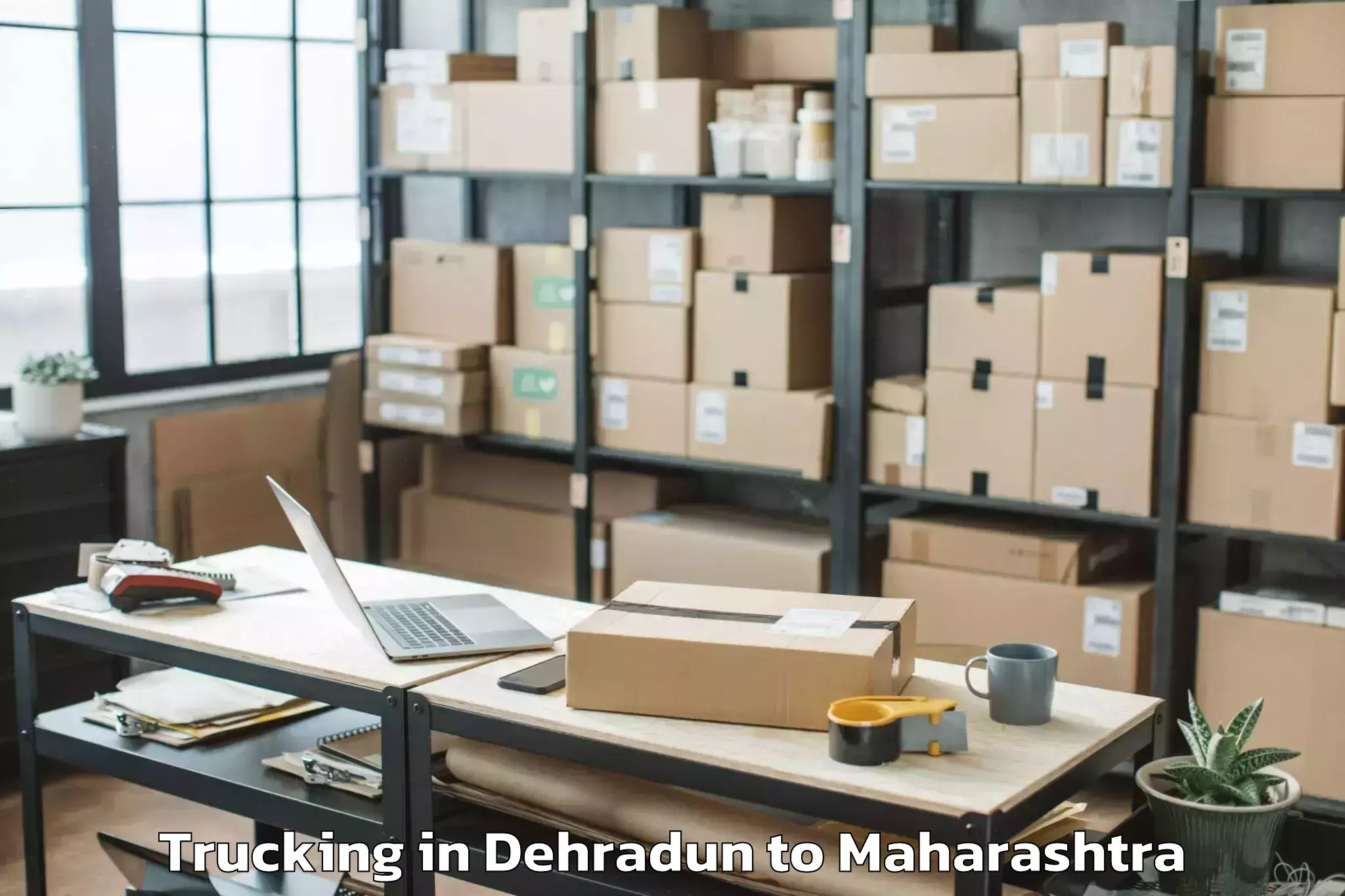 Book Dehradun to Mehkar Trucking Online